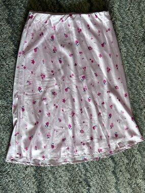 Trixxi Pink Floral Satin Slip Skirt Women’s XL